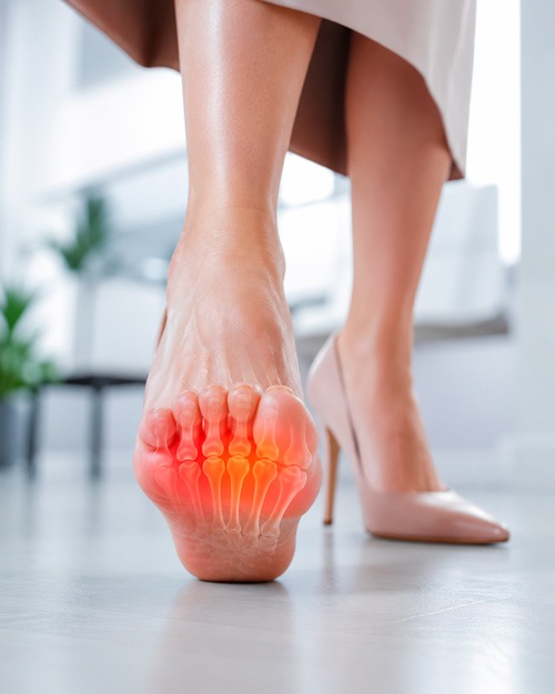 Sobrecarga de los metatarsianos y dolor en el antepié por uso de tacones